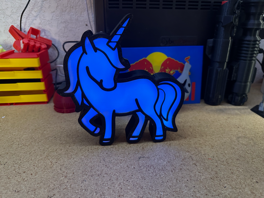 unicornio ligero caja remezclado by okietronica arte señales logos ligera lámpara 3d print model - Mito3D