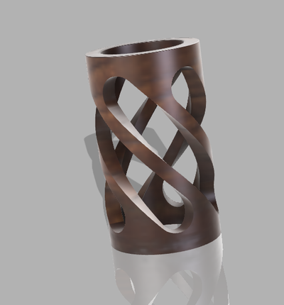 geometric vase by make3design 3d printer parts wood red 3d print model - Mito3D