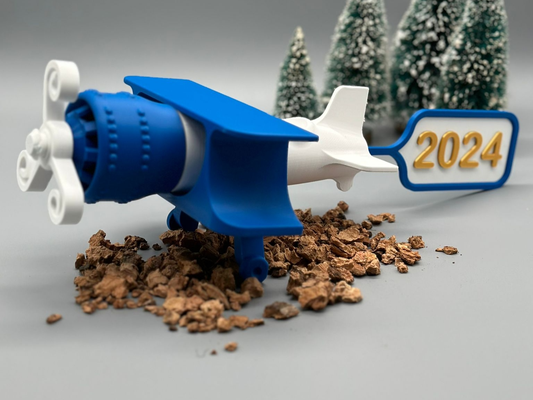 flugzeug 2024 by sk07 skipper07 haushalt feierlichkeiten frohes neues weihnachten 2023 flug dekor 3d print model - Mito3D