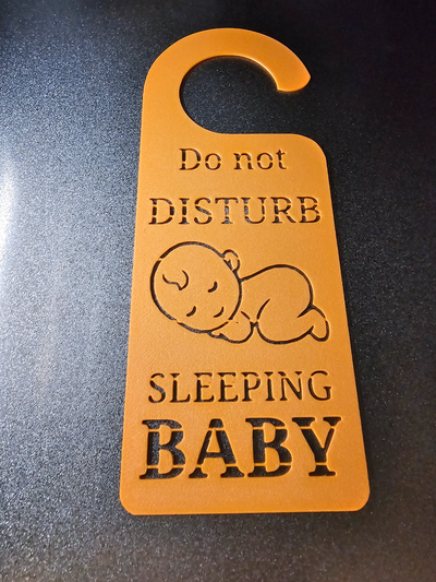 do molestar dormido bebé puerta percha by laboratorios geek arte señales logos firmar familia amor dnd niño recién nacido lindo 3d print model - Mito3D