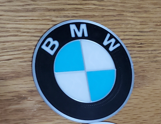 bmw coaster printed face remixed by fauxtool household decor emblem roundel 3d print model - Mito3D