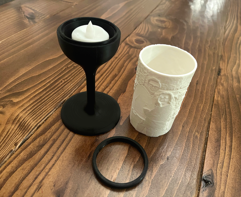 champán vaso led litofano by sh diseños casa decoración 2024 lentes vino año años víspera contento lámpara leopardo 3d print model - Mito3D