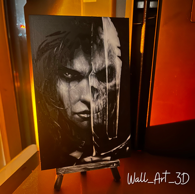 woman skull warrior art 2024 by wall 3d household decor unique design 3d print model - Mito3D