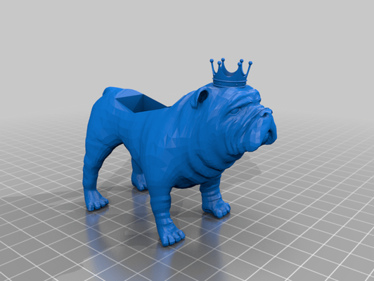 king bulldog remixed by seanspring816 household pets dog 3d print model - Mito3D