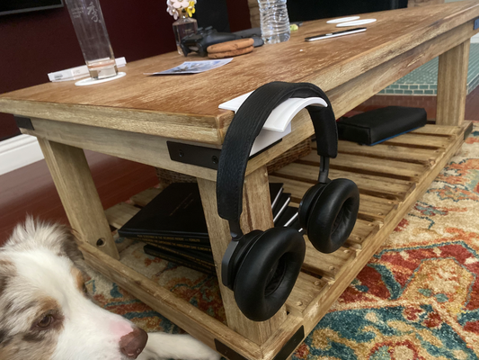 headphone mount by sheetsafety hobby & diy music table edge adjustable 3d print model - Mito3D