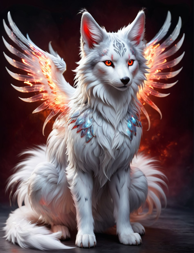 2d art companion series 3 redonion by statusd112 fantasy fire portrait dog cat fox mix filament painting 4color picture decoration hue forge hueforge artwork layer height 3d print model - Mito3D