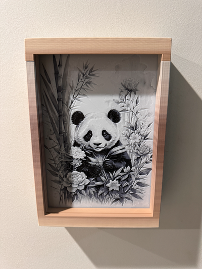panda negro blanco forja sombreros impresión by cianuroazúcar arte modelos animal bosquejo pared decoración 3d print model - Mito3D