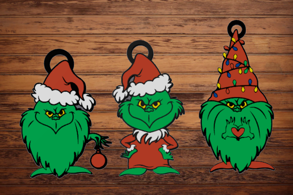 grinch ornaments by a13thnightmare household decor christmas ornament gnome 3d print model - Mito3D