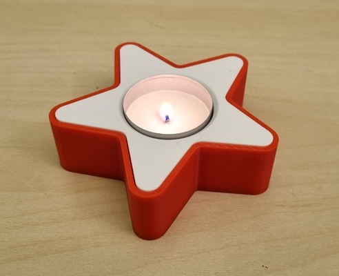 star candle holder tea lights by tom's basement household decor christmas tealight 3d print model - Mito3D