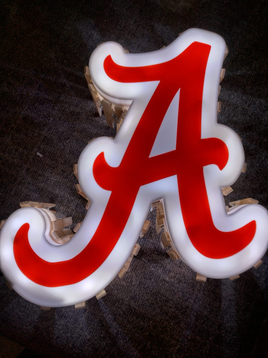 alabama logo led ışık kutu by balorfan85 sanat işaretler logolar a rulo gelgit 3D print model - Mito3D