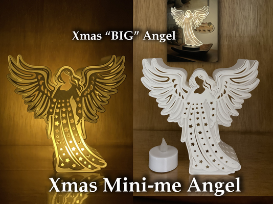 natal mini anjo conduziu chá leve by creativedesign3d casa decoração natal chá vela luz 3d print model - Mito3D