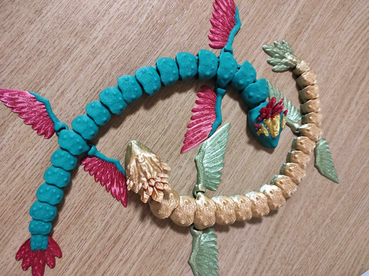 quetzalcoatl articulado vôo serpente by deus gato miniaturas criaturas fantasia mitologia dragão asteca 3d print model - Mito3D