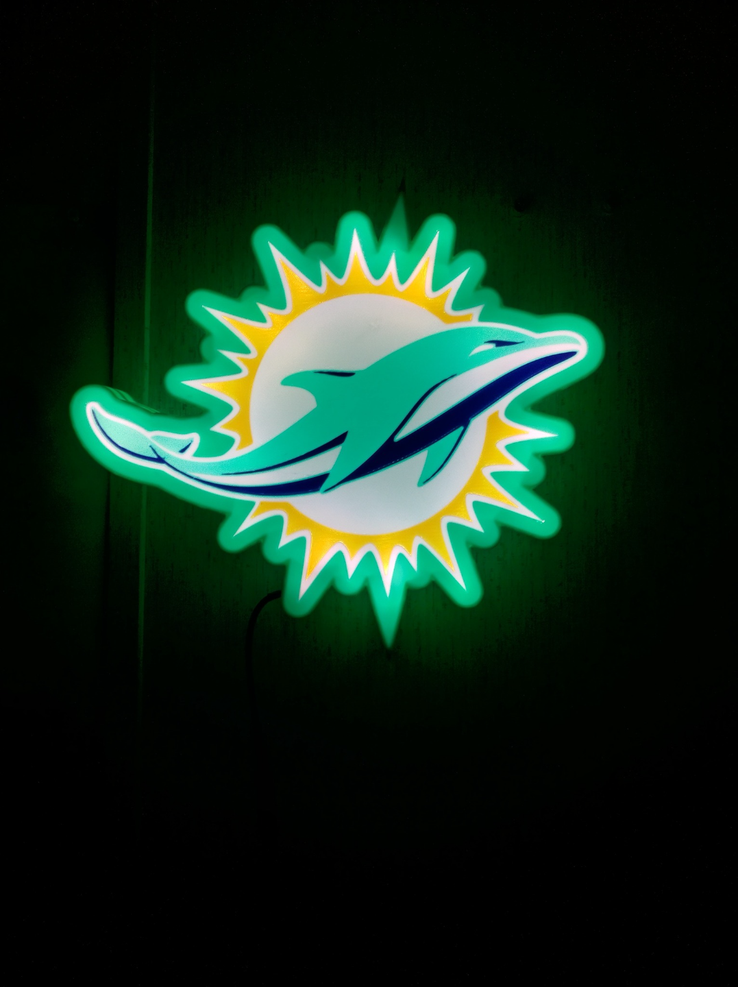 miami yunuslar led ışık kutu by balorfan85 sanat işaretler logolar nfl logo 3D print model - Mito3D