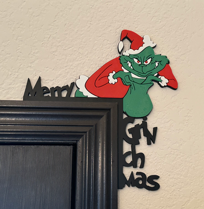 alegre grinchmas porta canto by mikehurst81 casa decoração grinch natal papai noel 3d print model - Mito3D