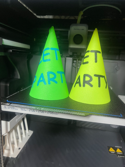 katlanabilir parti şapka by ayağıyla ezmek ev halkı şenlikler hızlı 3d print model - Mito3D