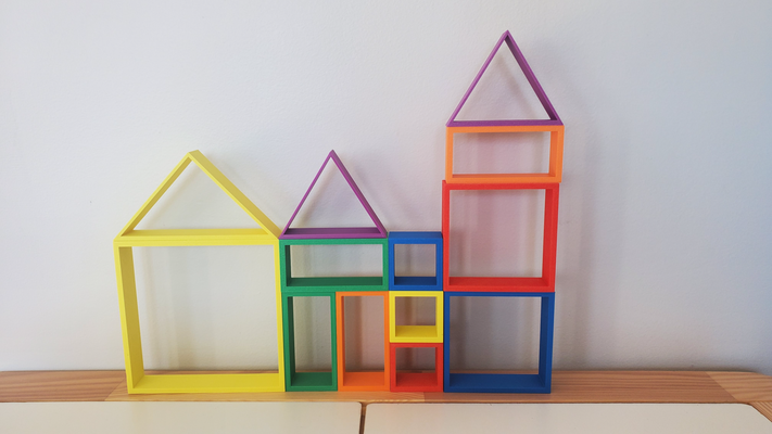 forma ragazzi costruzione by carta mancia giocattoli giochi puzzle piazza rettangolo triangolo cuore edificio bloccare 3d print model - Mito3D