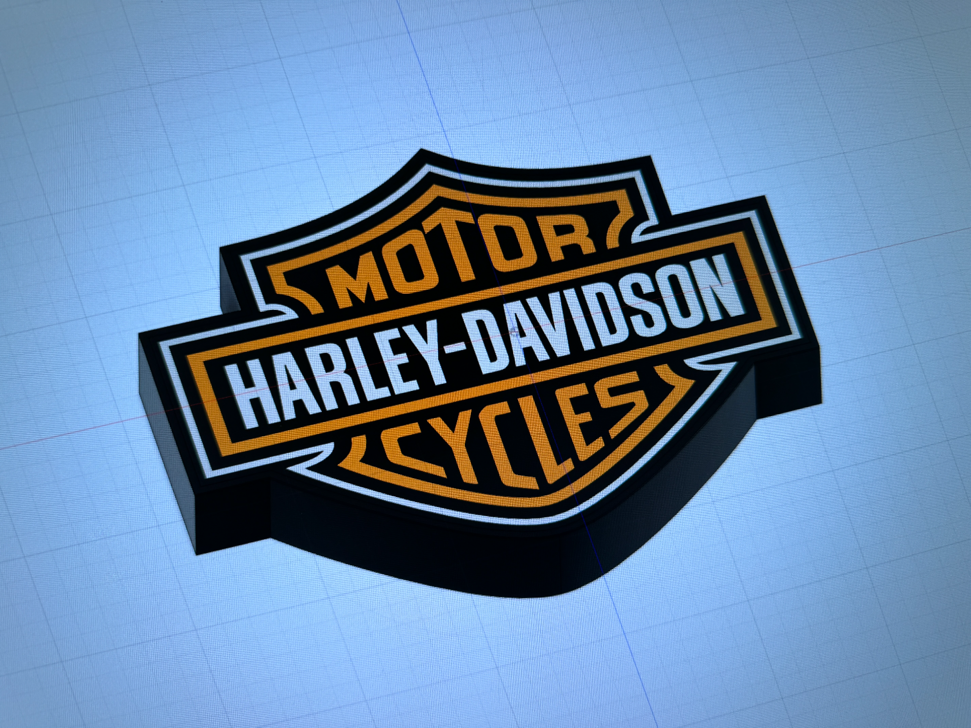 3dprintbox harley davidson lamba ışık kutu işaret by sanat işaretler logolar hafif kutu 3D print model - Mito3D