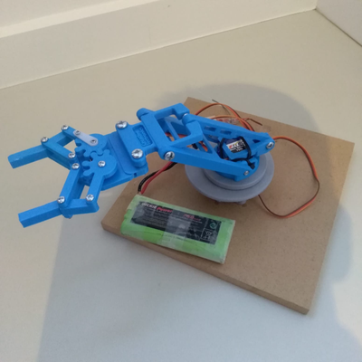 rc servo robot kol by yaratıcı elektronik hobi kendin yap robotik uzak kontrol servomotor kavrayıcı 3 eksen 3d print model - Mito3D