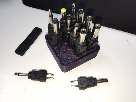 gridfinity dc adapter soporte universal suministros by ehajo oficial pasatiempo bricolaje diy electrónica adaptador fuente alimentación 3d print model - Mito3D