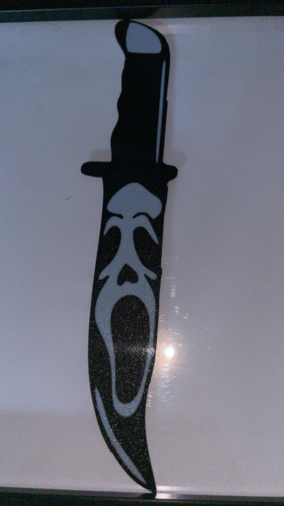 gritar cuchillo by sabelotodo arte esculturas víspera santos película cara fantasma miedo novela suspenso 3d print model - Mito3D