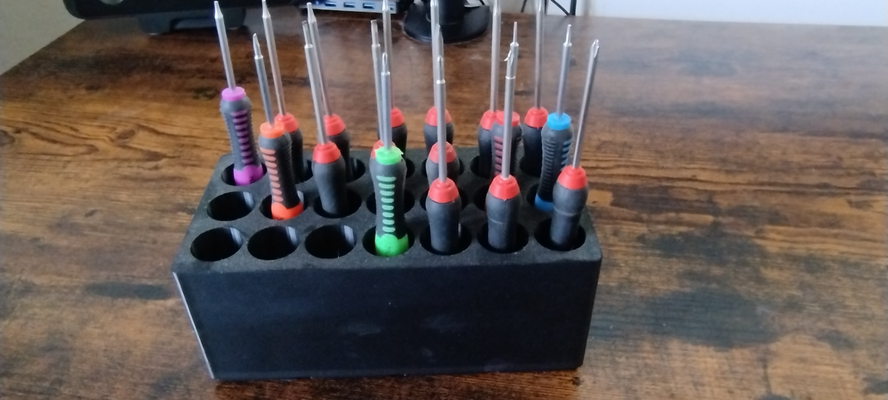 gridfinity precision screwdriver bins by dakin80 hobby & diy electronics holder organizer box 3d print model - Mito3D