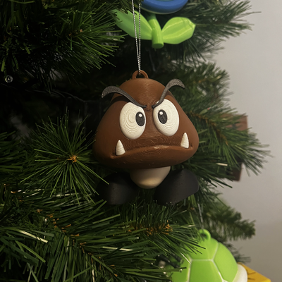super mario goomba natal árvore decoração remixado by am criador brinquedos jogos personagens supermario super mario bros manos 3d print model - Mito3D