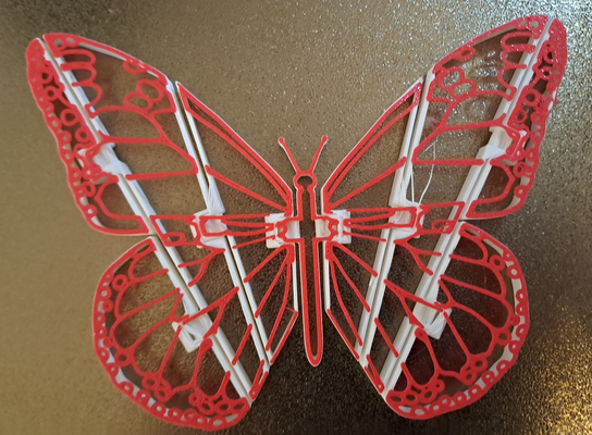 monarque papillon creux remixé by 3dps art sculptures jouet papillons flexi fléchir 3d print model - Mito3D