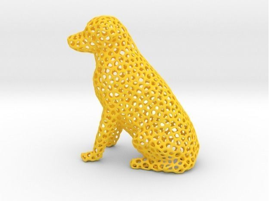 voronoi hund by wikipedia miniaturen tiere tier haustier kunst modell hündchen 3d print model - Mito3D