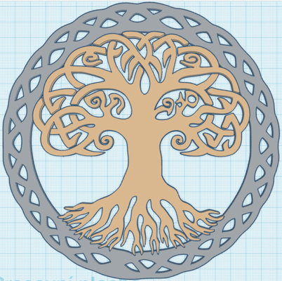 celtique arbre of vie décoration by mkerhat ménage décor art déco décorations porte 3d print model - Mito3D