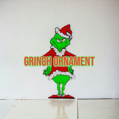 grinch christmas ornament keychain by raditive prints art 2d 3d print model - Mito3D