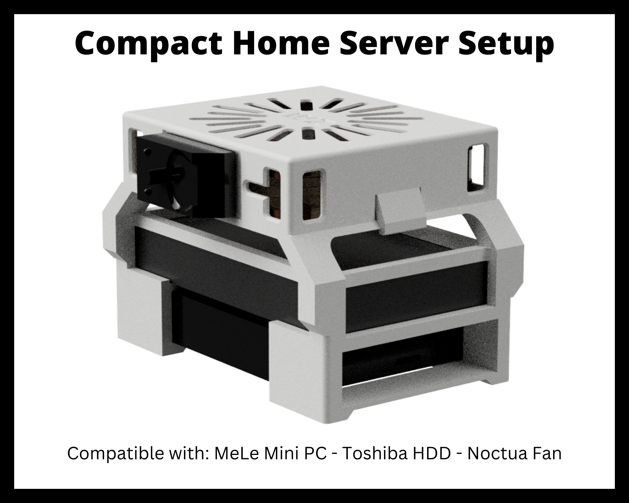 kompakt ev sunucu profesyonel modernize etmek kurmak kolaylaştırmak by wikizel hobi kendin yap elektronik hdd htpc noctua pleks yardımcısı hddmount noctuafan sunucusu liman işçisi meleminipc ayırmak segatehdd tasarım 3D print model - Mito3D