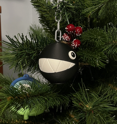 super mario chain chomp christmas tree decoration remixed by am maker toys & games characters supermario bros supermariobros chrismas christmastree 3d print model - Mito3D