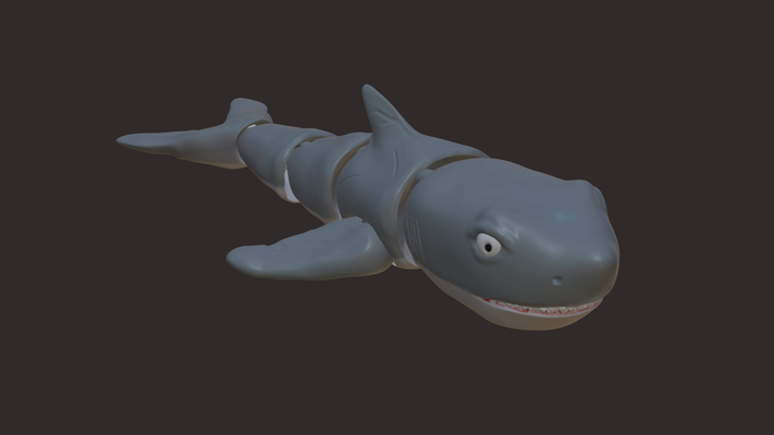 flexi tiburón by mats3dprints juguetes juegos vida marina apoyo gratis mar apéndice articulado m3dp modelo bambulab 3d print model - Mito3D