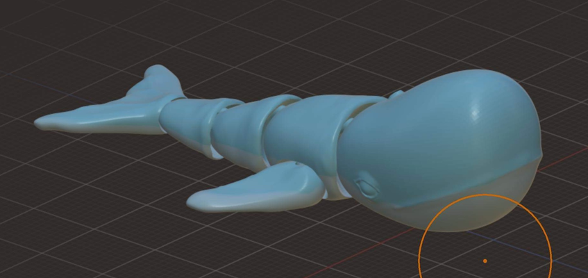 flexi whale by mats3dprints toys & games flex sea creature sealife aqua free support no supports bambulab flexible articulated 3d print model - Mito3D