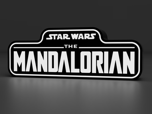 star wars mandalorian led lightbox starwars by lozagon1234 art signs & logos sign light box board 3d print model - Mito3D