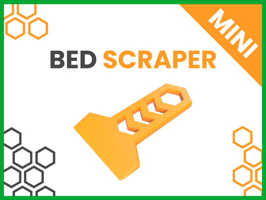 mini esagonale letto raschietto by johny3d 3d stampante accessori pulizia attrezzo rastrelliera 3d print model - Mito3D