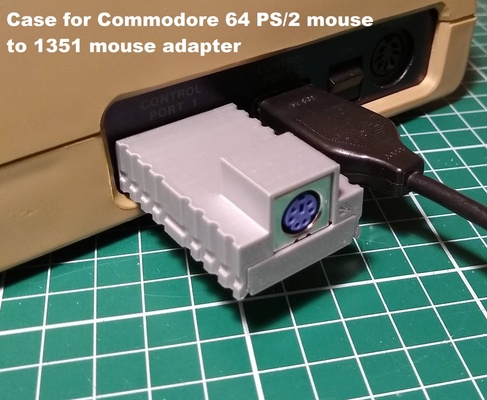 caso funda comodoro 64 ps 2 ratón to 1351 adaptador by saco herramientas artilugio c64 commodore64 palanca mando ps2 adapter retro computer 3d print model - Mito3D
