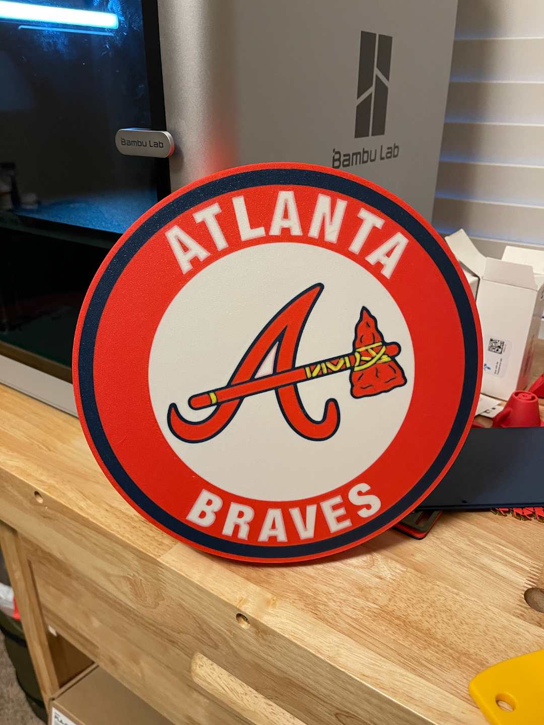 atlanta braves lumière boîte by papaw3dprintfun art panneaux logos sports base ball 3D print model - Mito3D