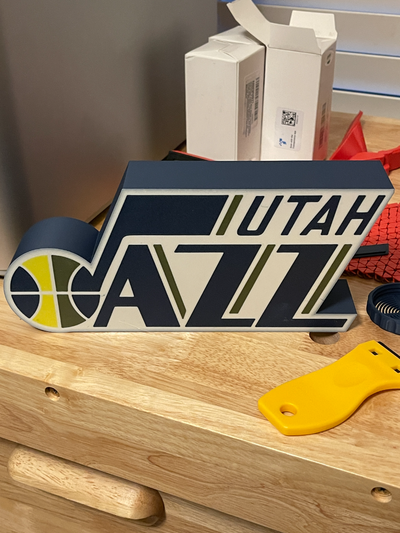 utah jazz luce scatola by papaw3dprintfun arte segni loghi gli sport pallacanestro 3d print model - Mito3D