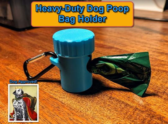 heavy-duty dog poop bag holder by bleepbloop household pets accessories doggo 3d print model - Mito3D