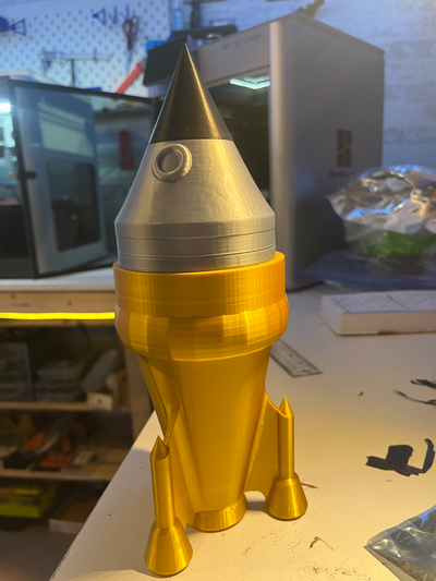 rocket double secret compartment nose body by tommy gun art models chamber screwable screw topo mars 3d print model - Mito3D