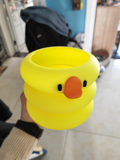 yellow baby duck desk trash can by household house models 3d print model - Mito3D