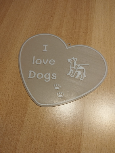 schild signe l'amour chiens by 39 ailleurs art panneaux logos bouclier nourriture chien cœur amour 3d print model - Mito3D