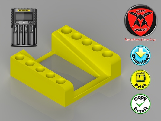 nitecore st nder ums4 stand 5x 18650 21700 by copyknight hobby & diy batteries 3d print model - Mito3D