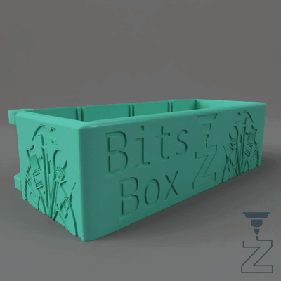 bits caixa escrivaninha montado acessível armazenamento recipiente + divisórias by zurlingo 3d ferramentas organizadores bin g clamp grampo 3d print model - Mito3D