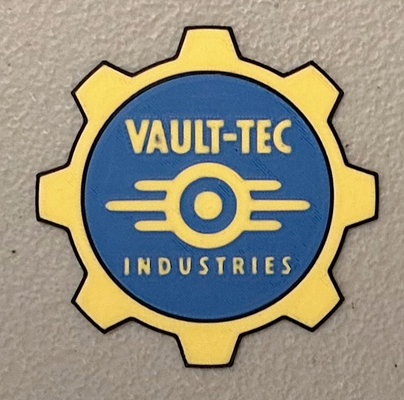 mehrfarbig vault tec logo magnet by wow kunst 2d ausfallen 3d print model - Mito3D