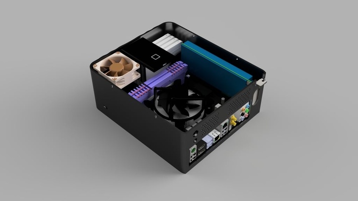 mini itx pc cas gaine profil by lfpoulain loisir diy électronique ordinateur boite d'ordinateur montage nas pccase 3d print model - Mito3D