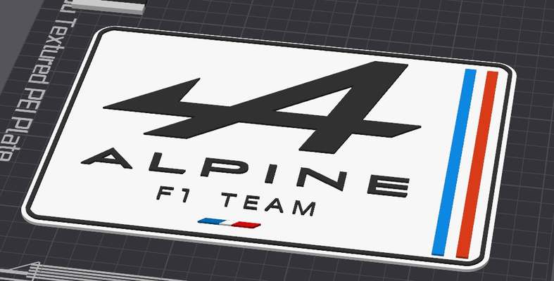 2d d co alpine logo f1 by jp3dprint art signs & logos formula 1 france formule 3d print model - Mito3D