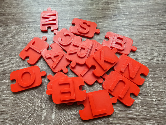 alphabet puzzle lettre carrelage by conclusion éducation modèles lettres 39 alphabetset 3d print model - Mito3D