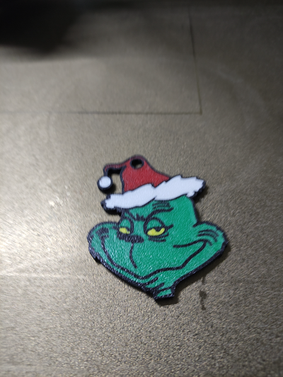 grinch anahtarlık by michal0082 sanat 2d noel 2023 noelkeychai 3d print model - Mito3D